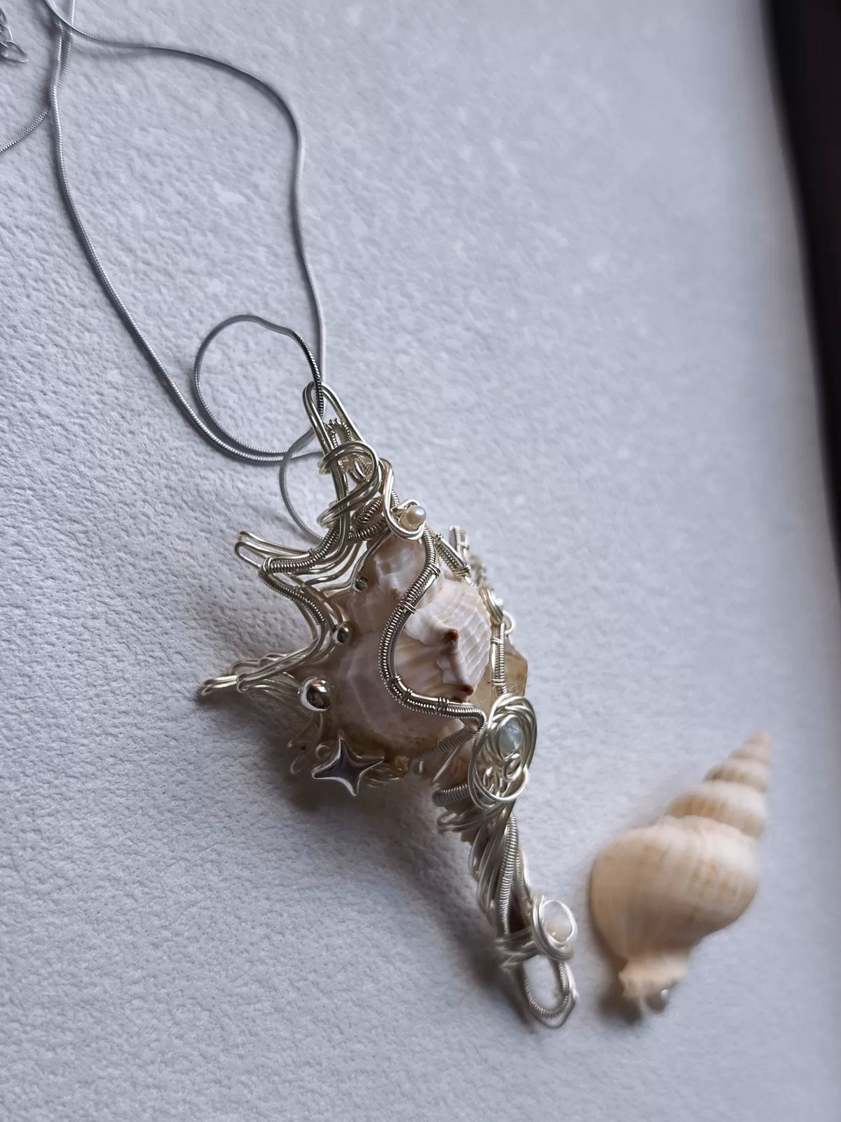 Spiky Conch Shell Titanium Steel Pendant Necklace