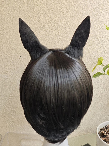 Black Plush Horse Ears Headband