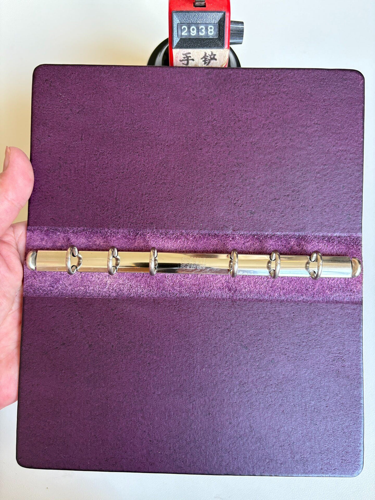 Buttero Leather Purple A6 Ring Binder
