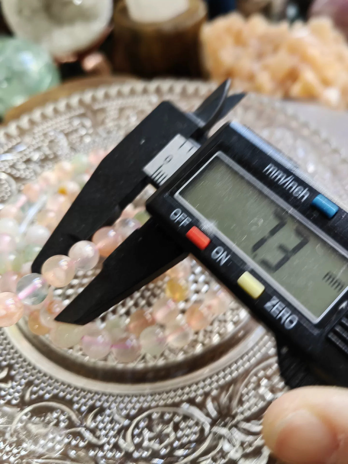 Pulseira de Ágata Flor de Cerejeira com Contas de 7mm