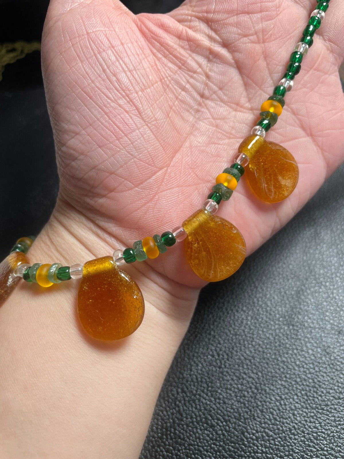 Handmade West Asian Glass Bead Necklace