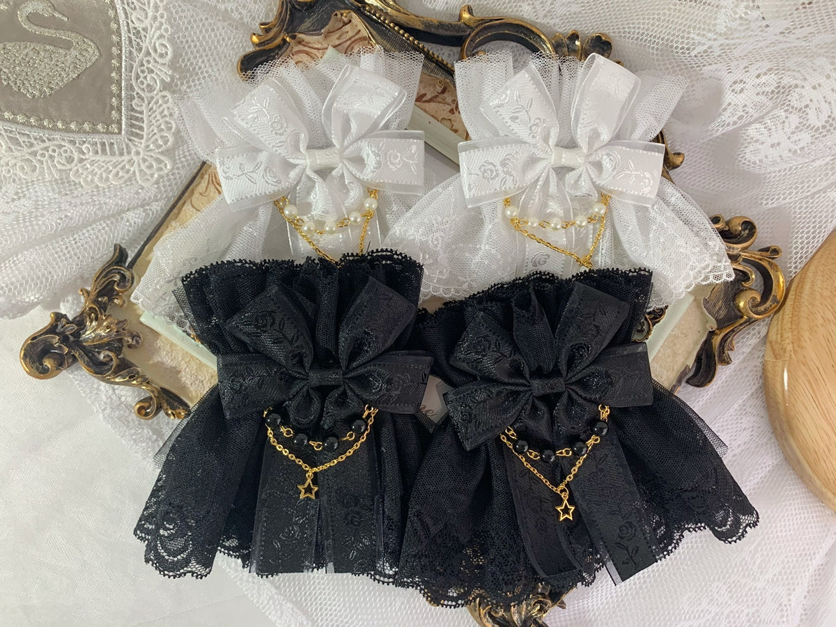 Gothic Lolita bröllopsmanschett med rosett