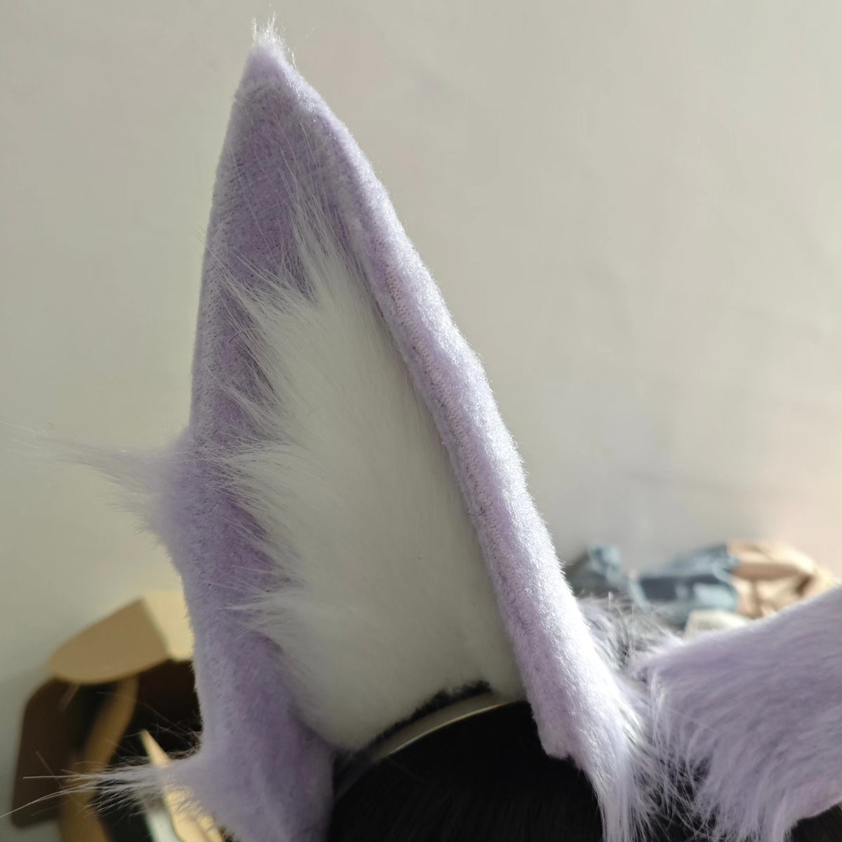 Diadema de orejas de cosplay Bai Heng de pelo sintético