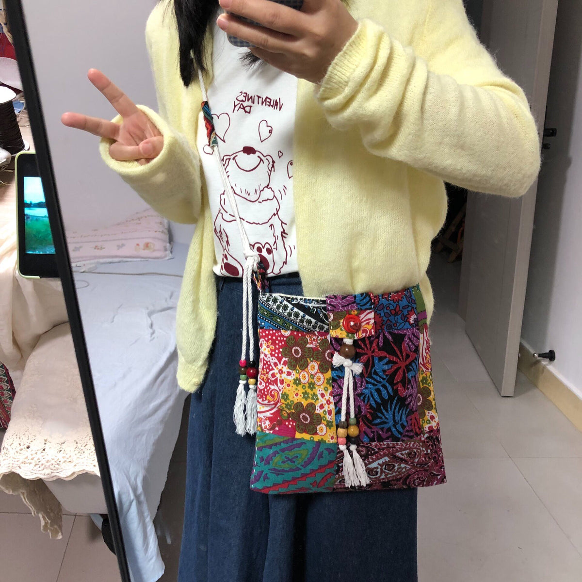Handmade Adjustable Ethnic Patchwork Crossbody Bag