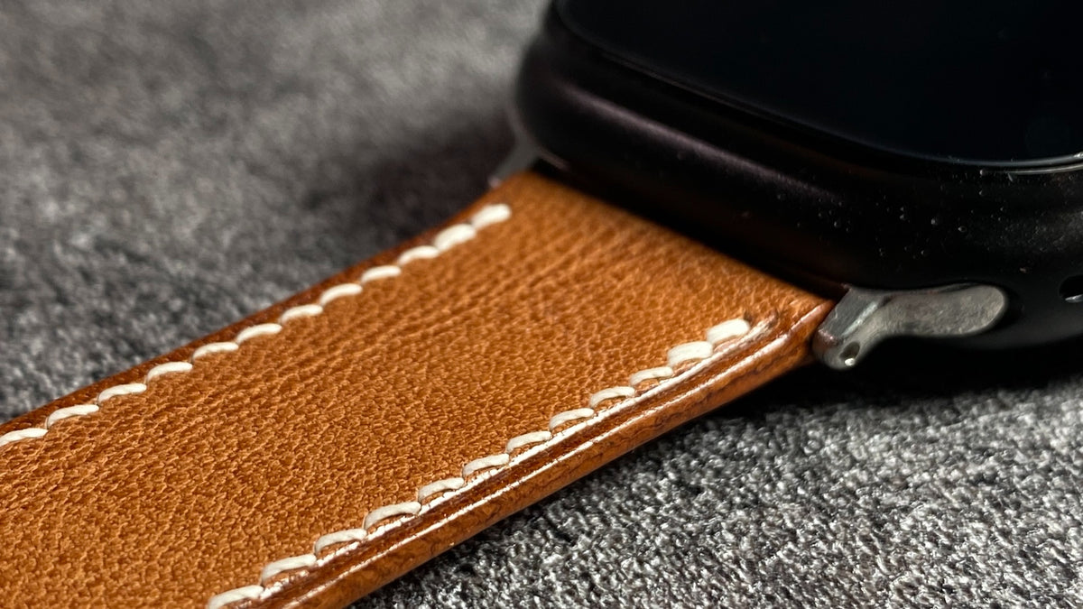 Handcrafted Leather Smartwatch Strap Tan