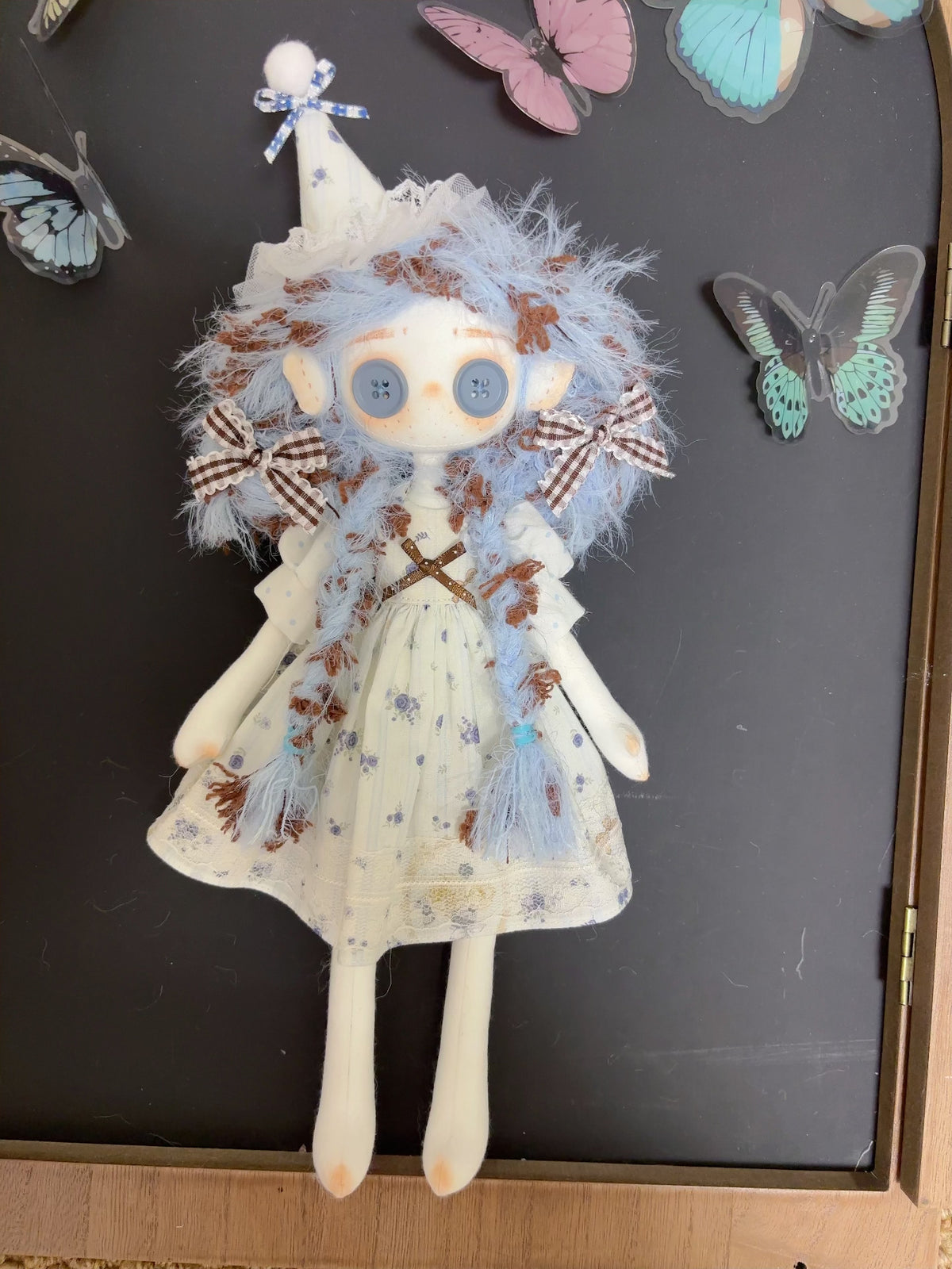 Handgefertigte Kunstpuppe mit Knopfaugen 31 cm