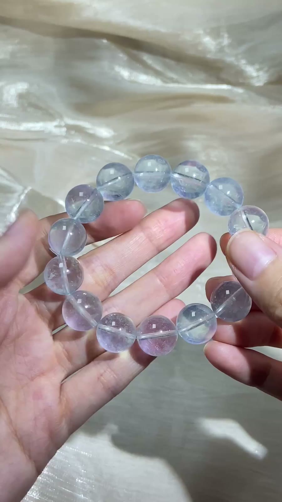 Natural Aquamarine Crystal Beaded Bracelet