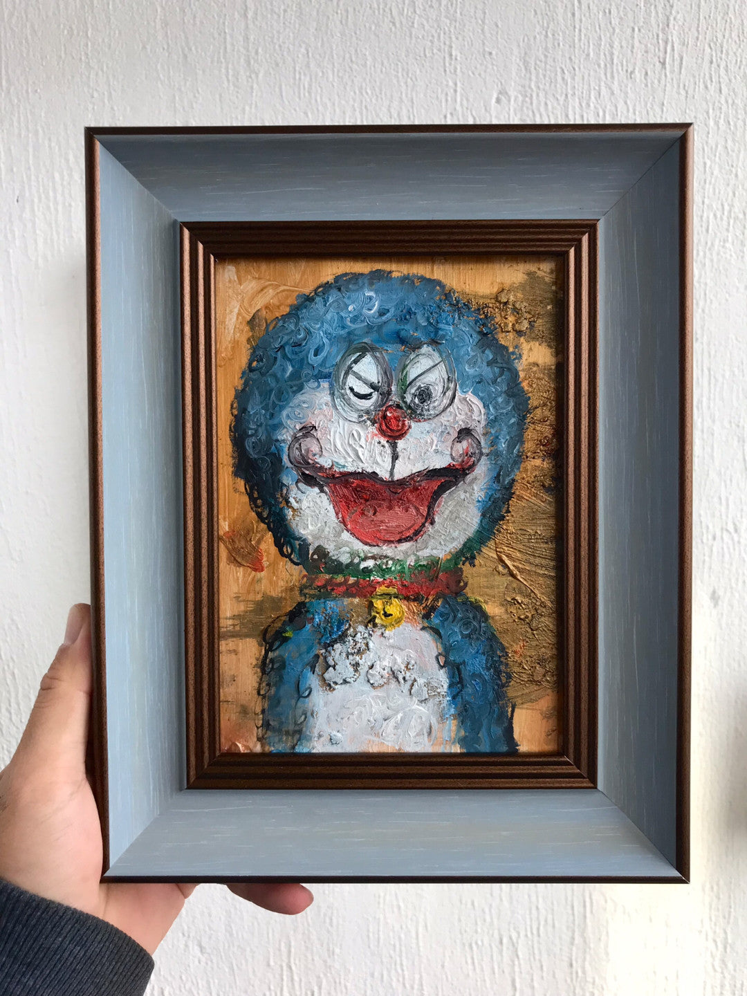 Hand Painted Doraemon Oil Painting Framed