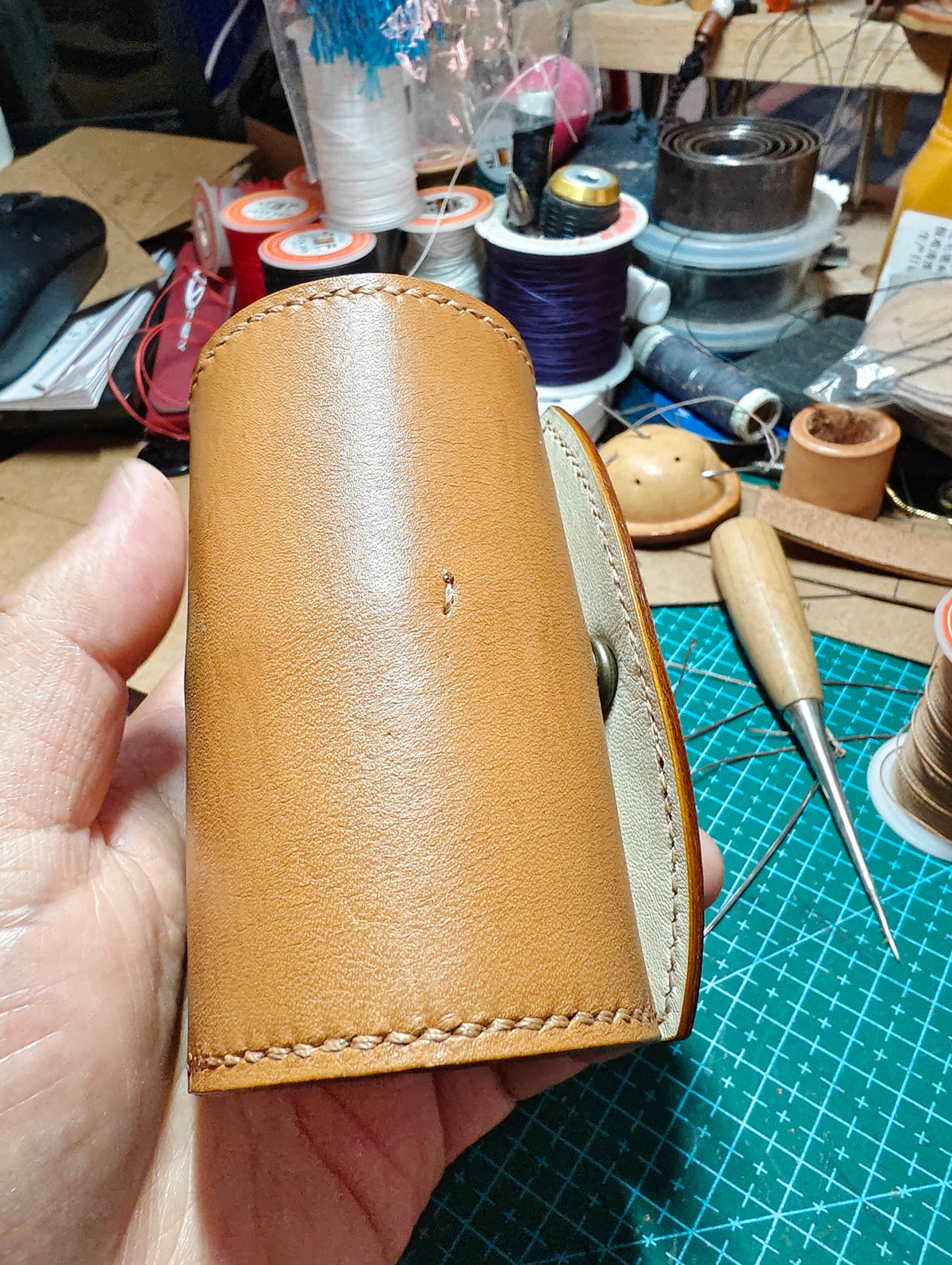 フルグレインレザー ハンドメイド 収納ボックス