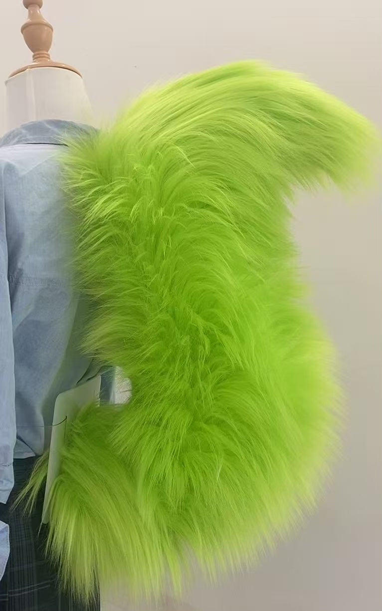 Green fluffy poseable cosplay tail