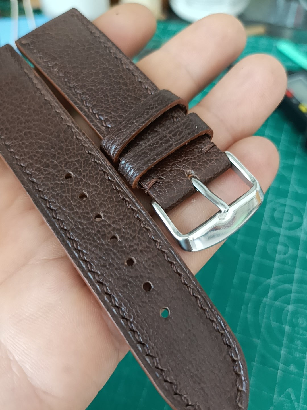 Handmade Brown Sheepskin Leather Watch Strap