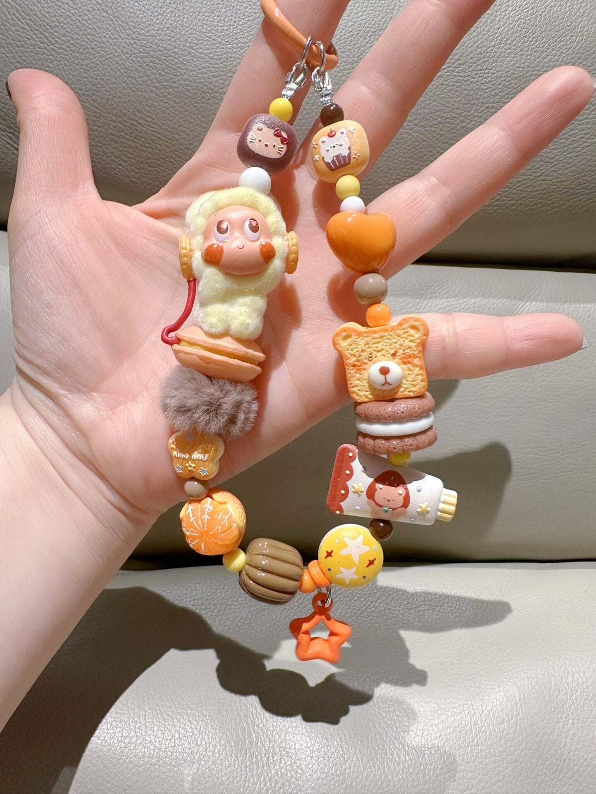 Macaron Rabbit Phone Charm Keychain