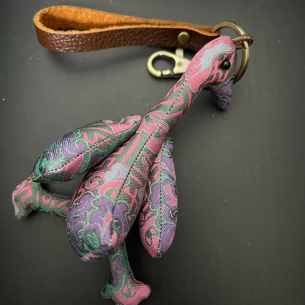 Song Brocade Bird Plush Keychain Charm