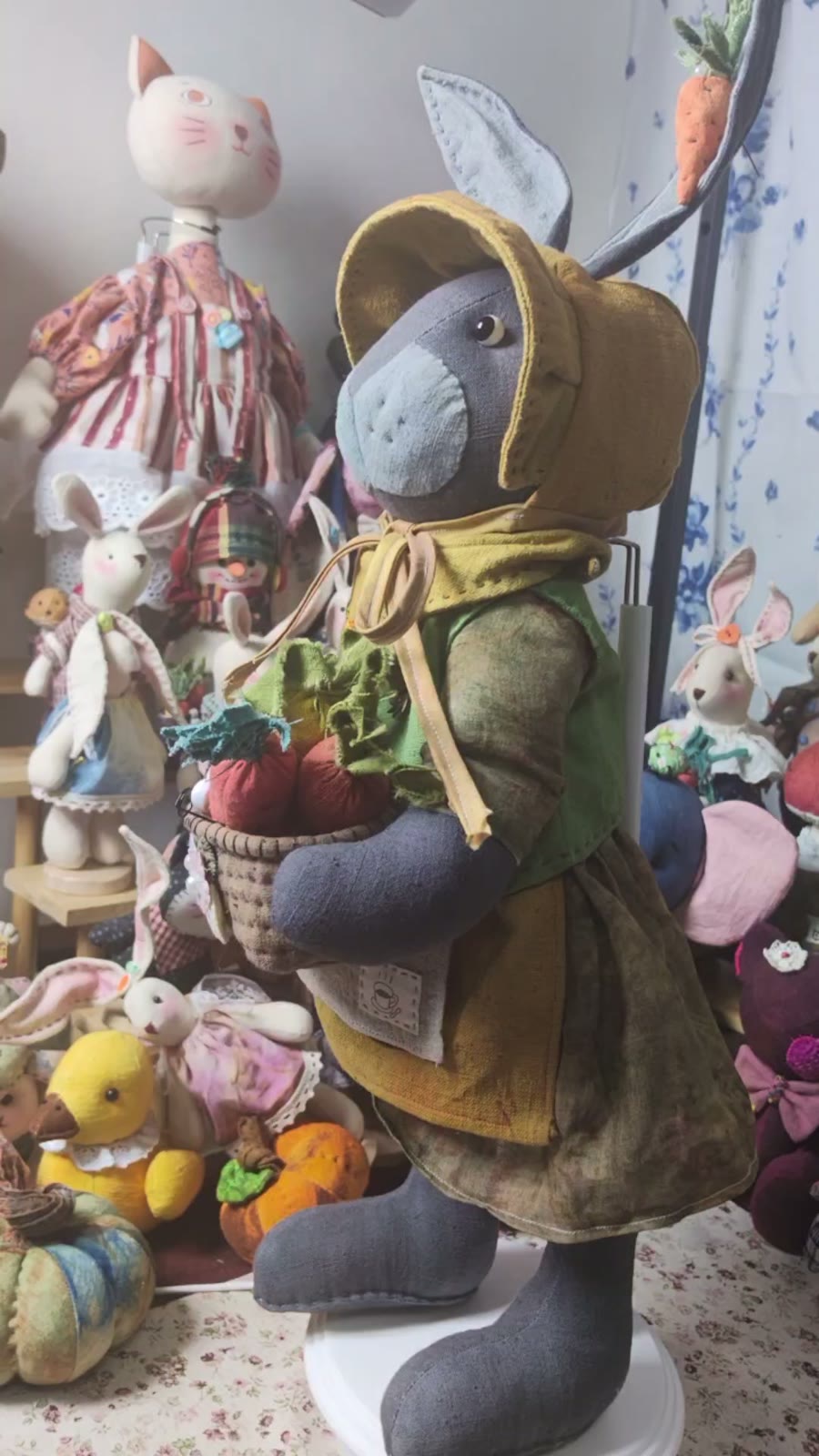 Handmade Plant Dyed Cloth Rabbit Doll 50cm