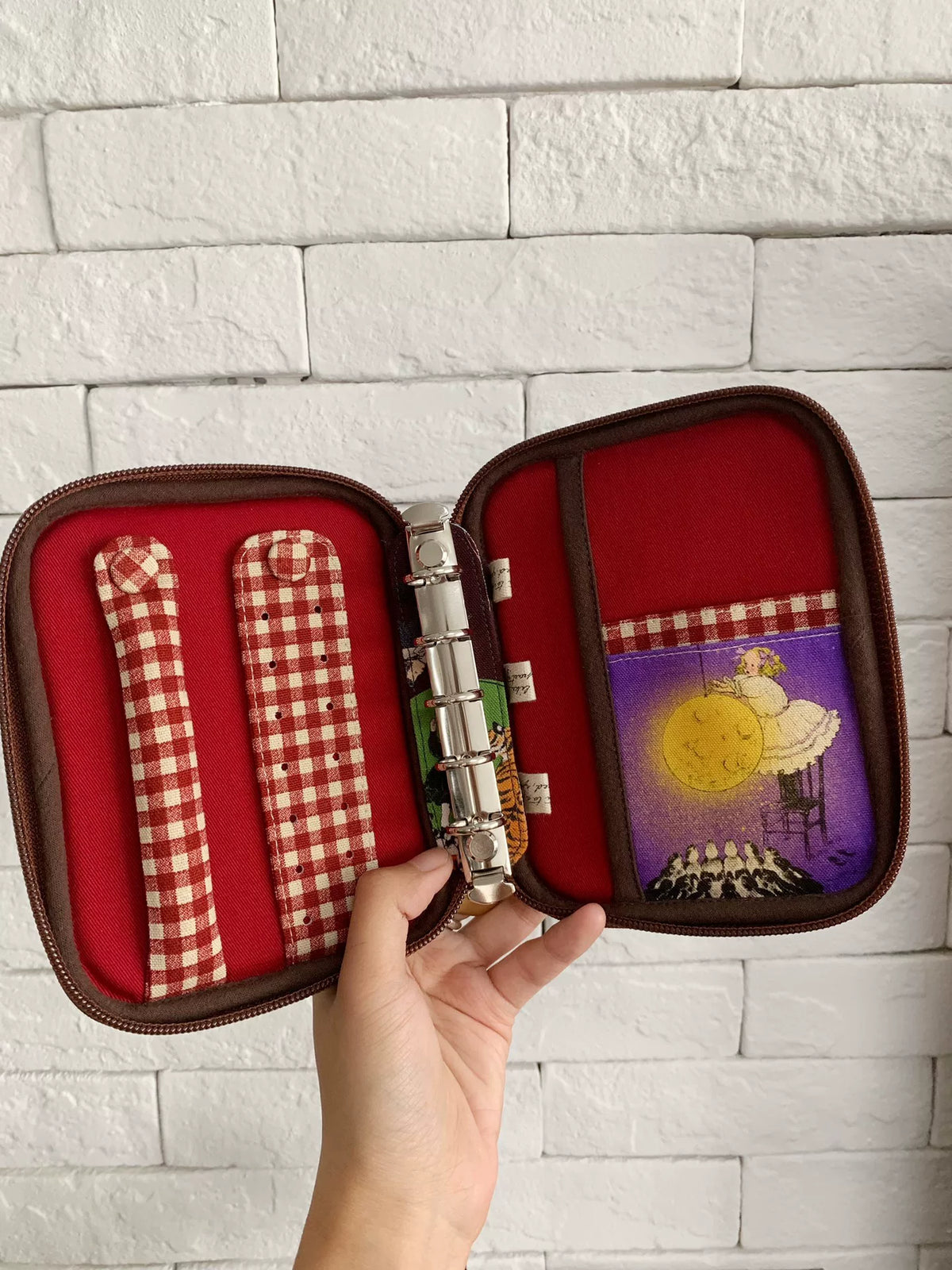 Navy Fabric Zip Ring Binder Case