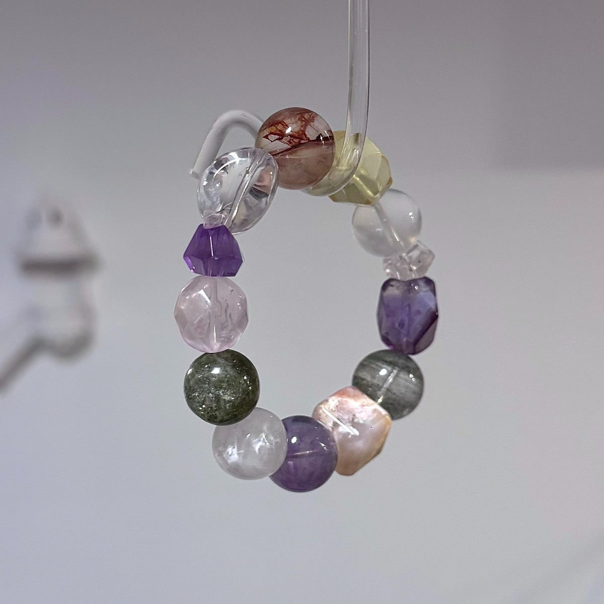 Amethyst Green Phantom Mischkall-Perlenarmband