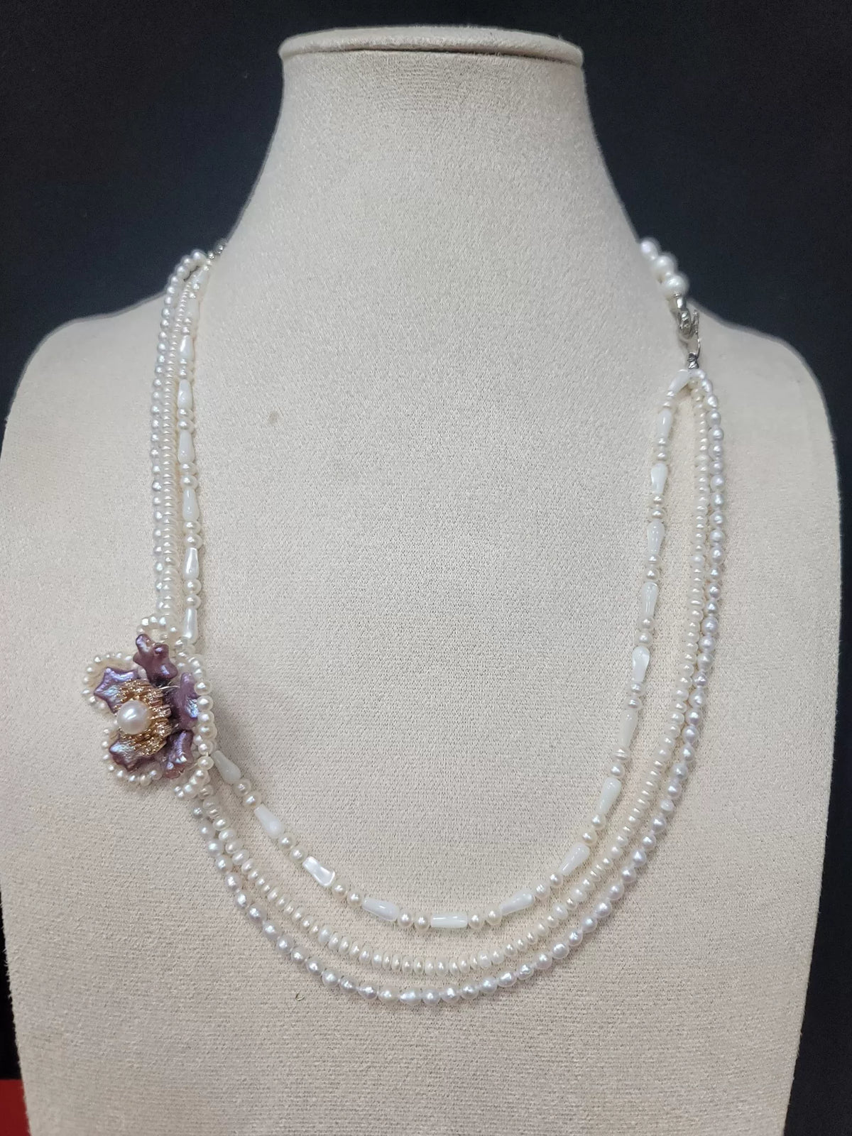 Set collana e bracciale in perle d'acqua dolce