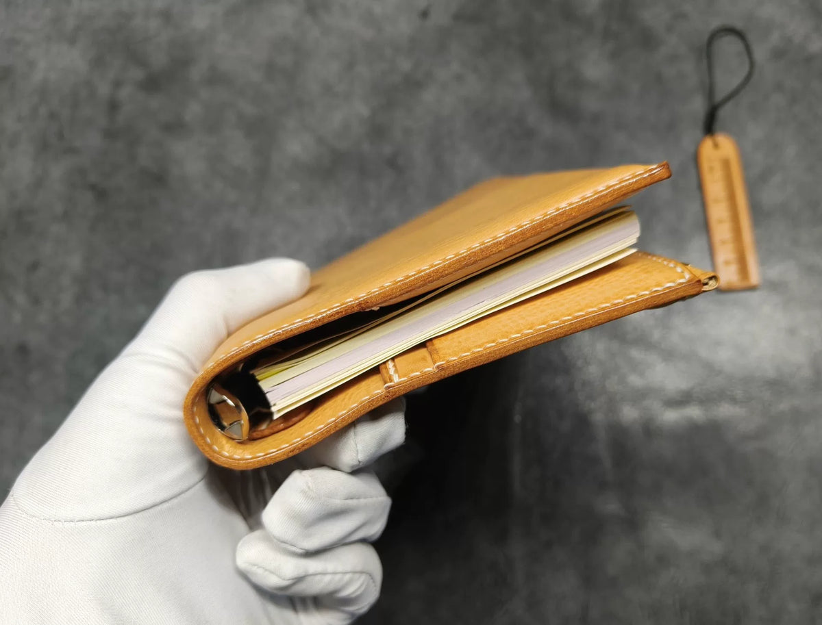 Couverture de classeur en cuir avec éclair format A6