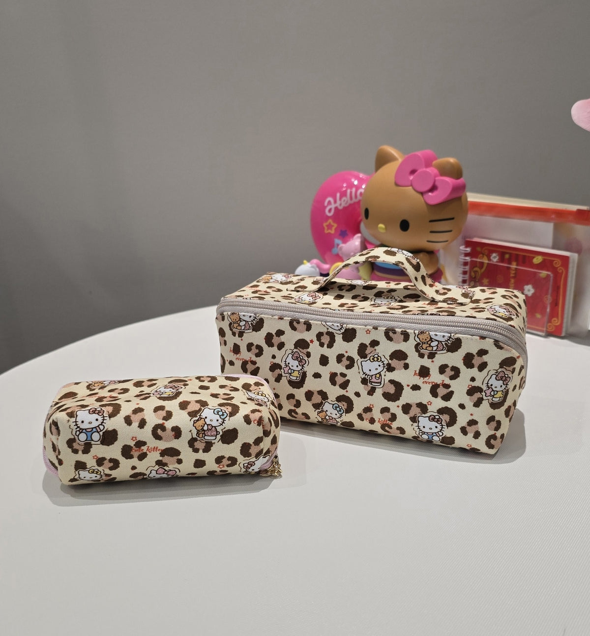 Hello Kitty Leopard Print Pouch Set
