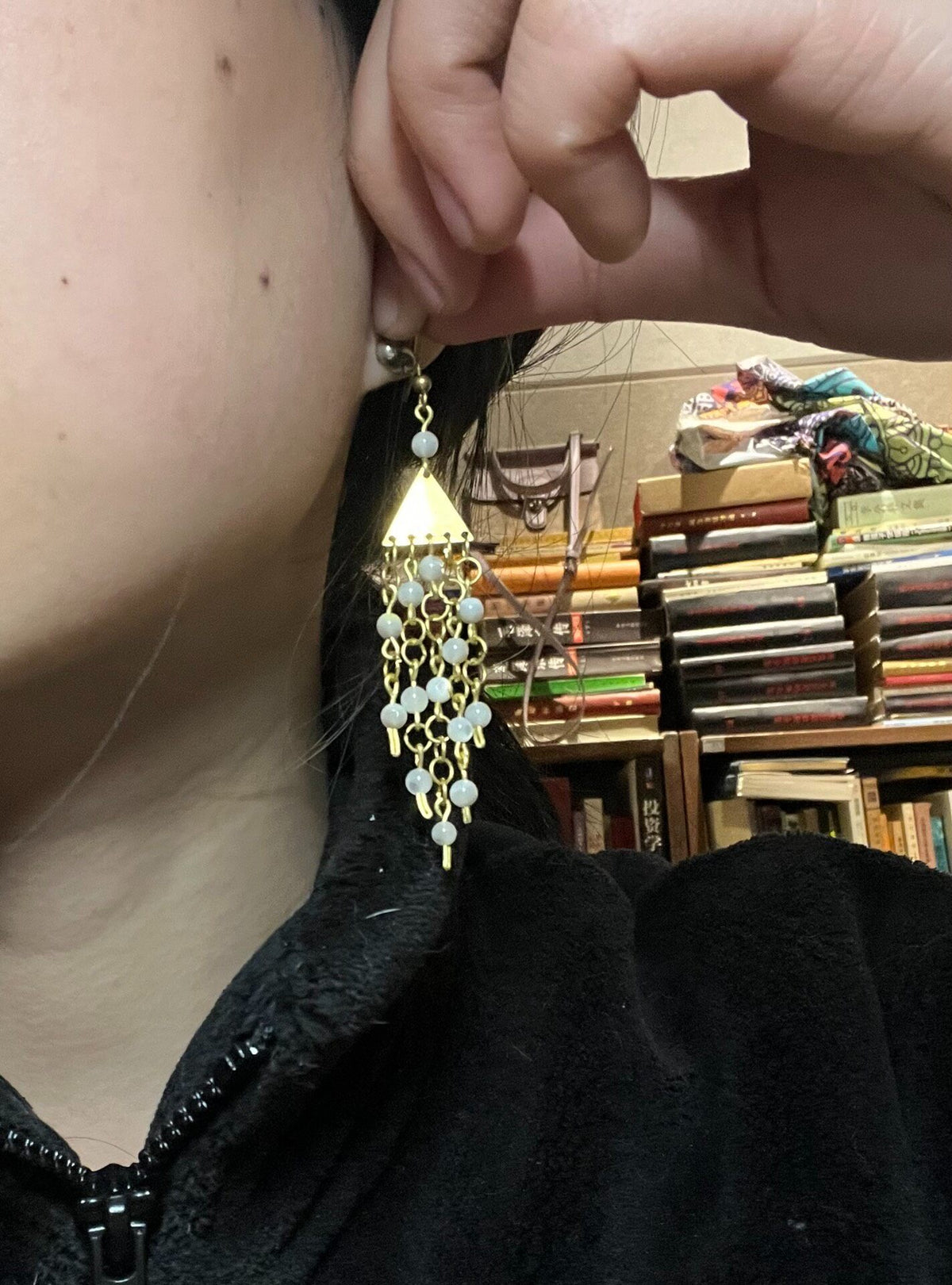 Handmade Butterfly Shell Tassel Earrings