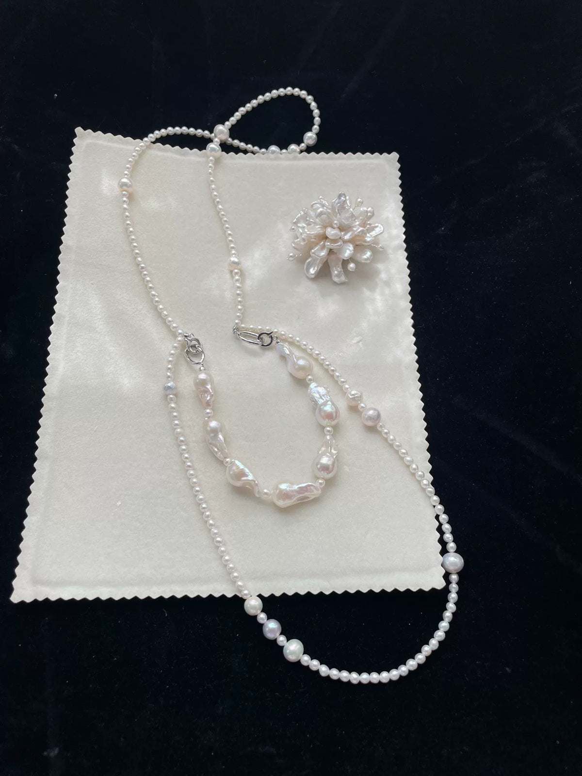 Natural Freshwater Baroque Pearl Necklace Set