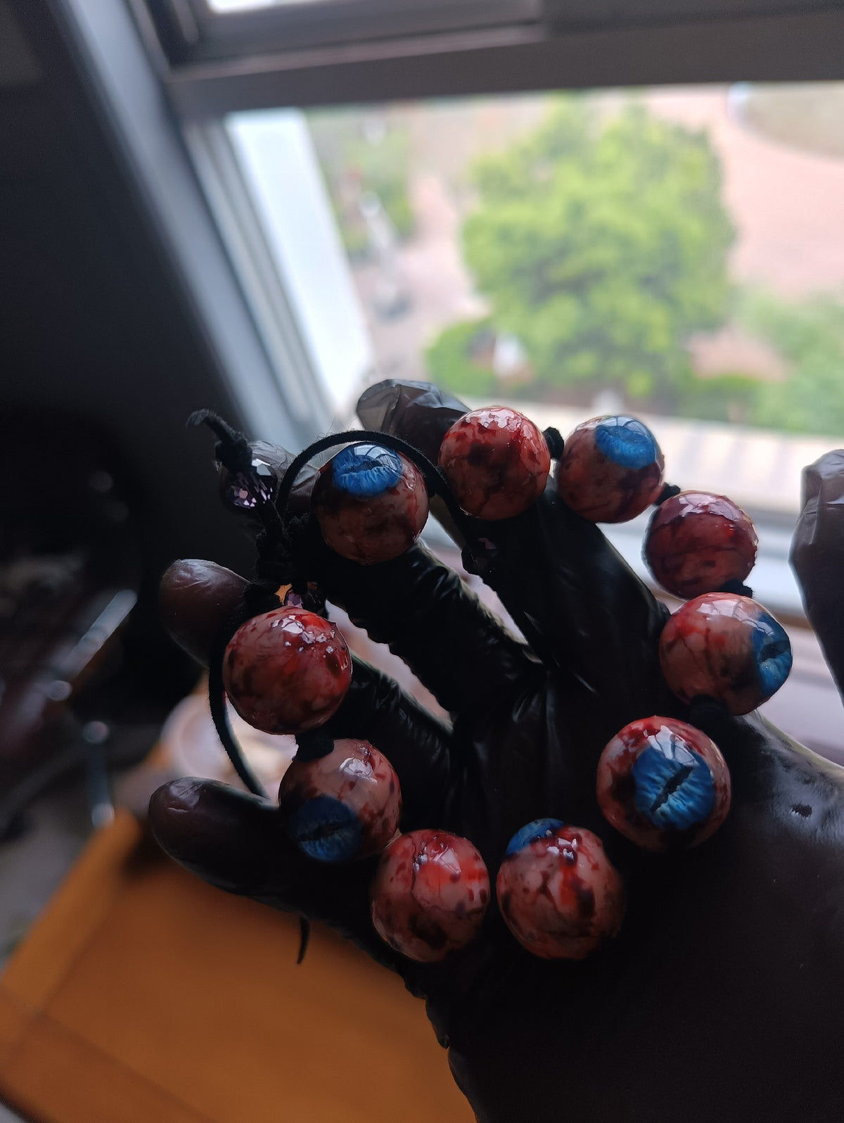 Cthulhu Eye Resin Bead Bracelet