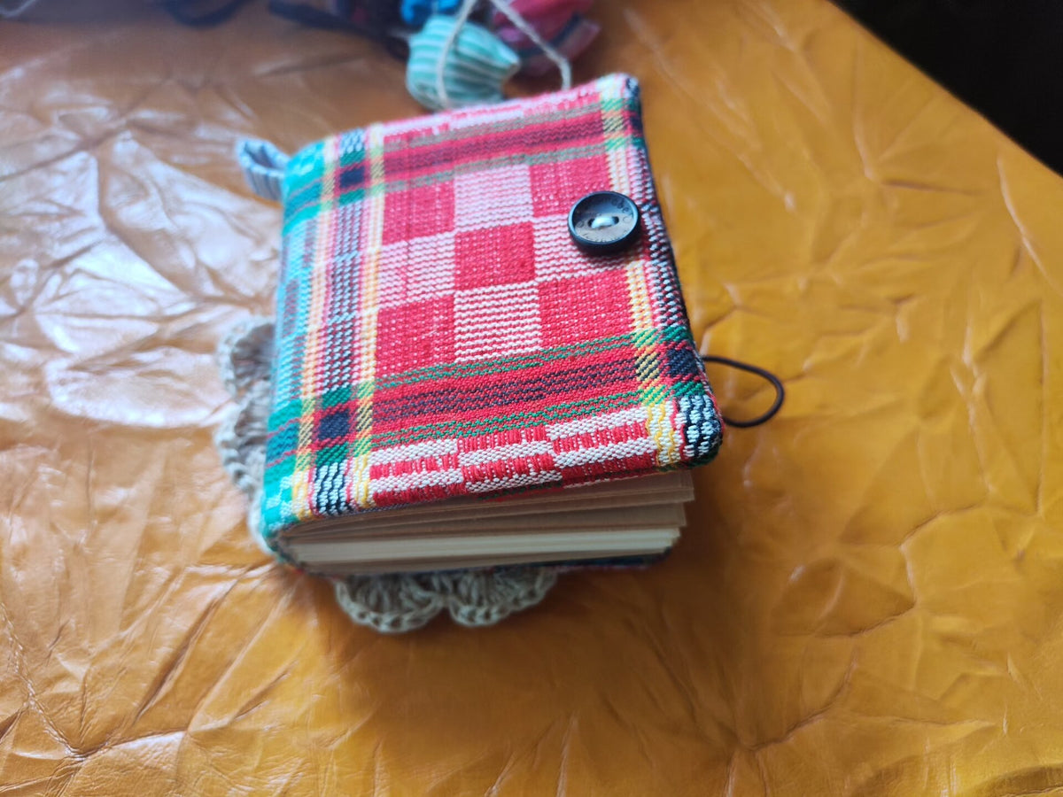 Handmade Earth Cloth Book Cover Plaid