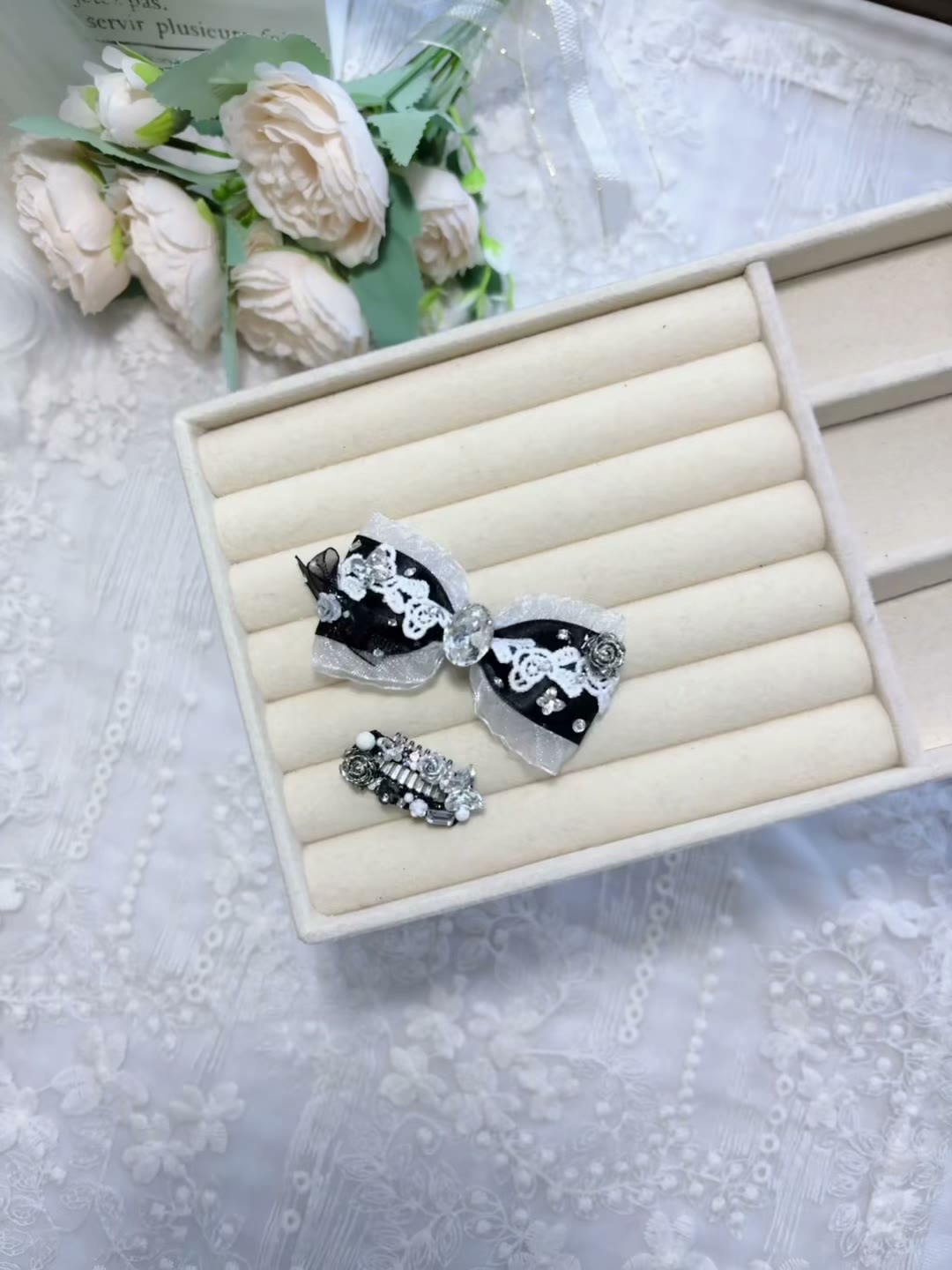 Pet Hair Bow Clip Set Crystal