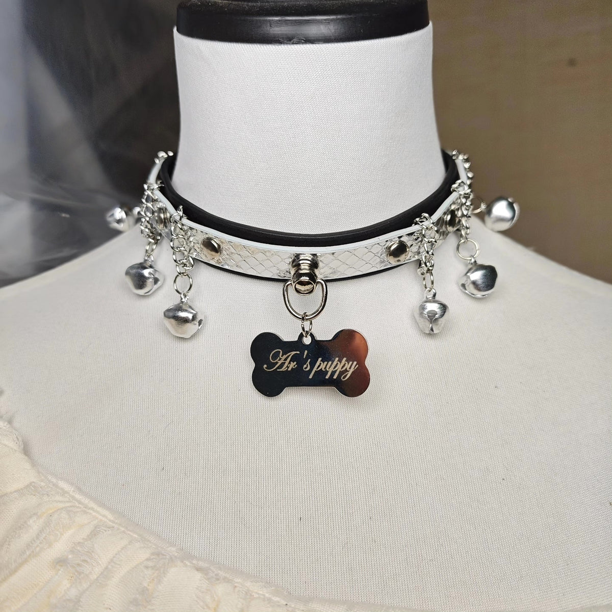 Handmade Snake Skin Cowhide Leather Choker