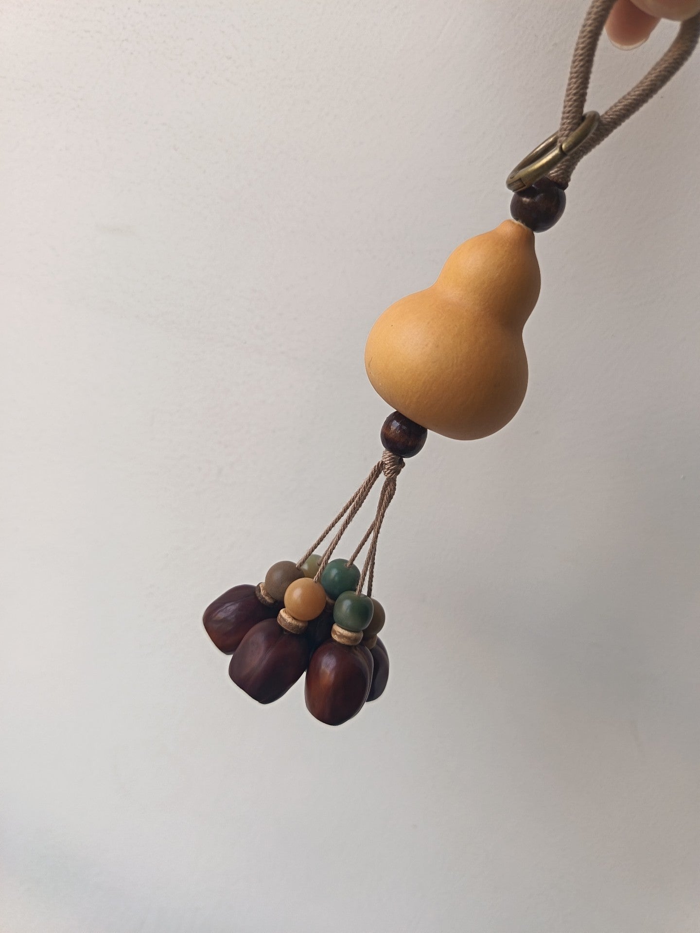 Handmade Gourd Pendant with Shaking Bodhi Seeds