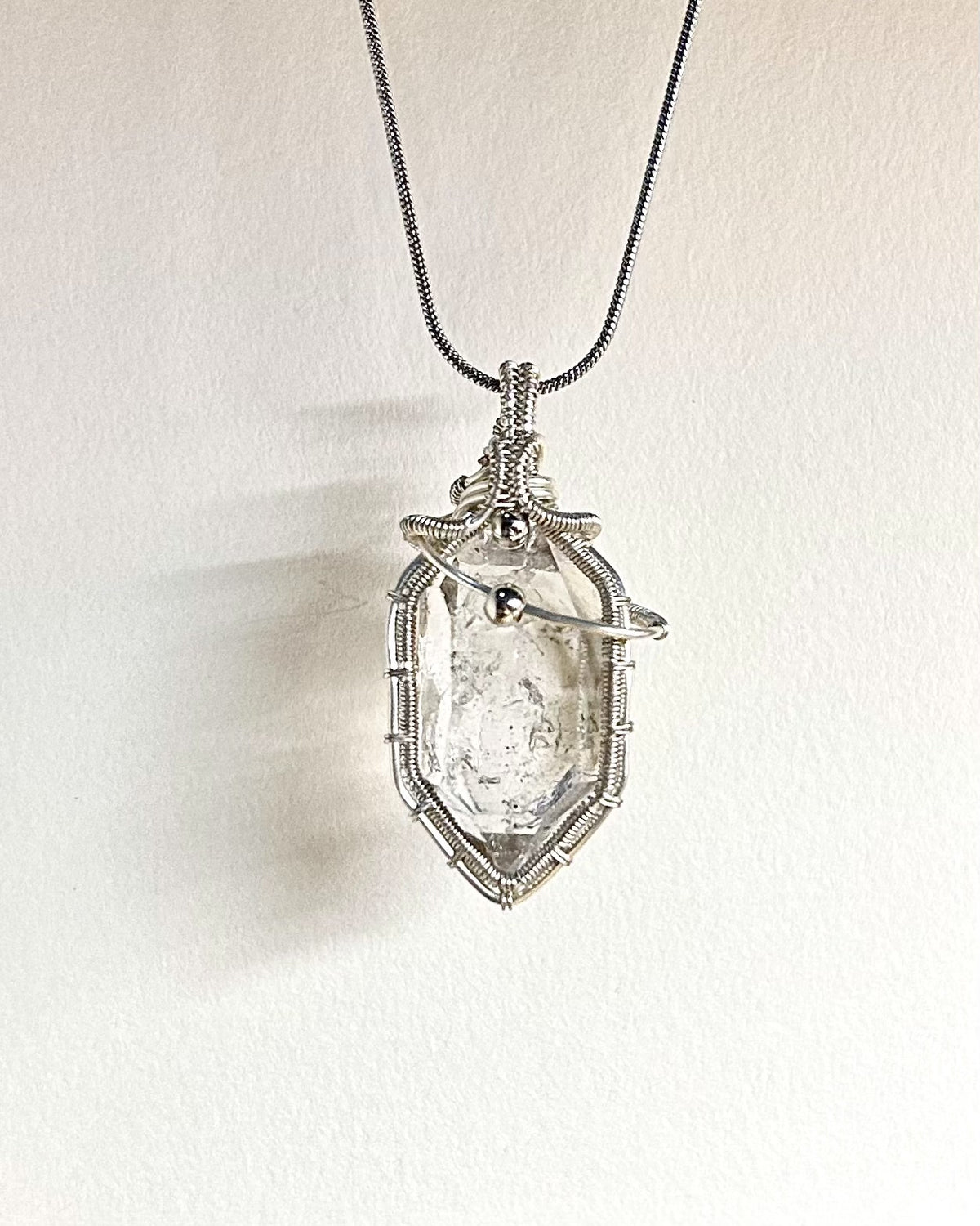 Wire Wrapped Herkimer Quartz Pendant