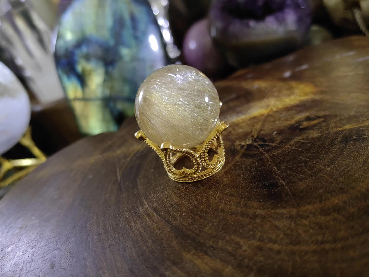 Rutilated Quartz Crystal Sphere 26mm