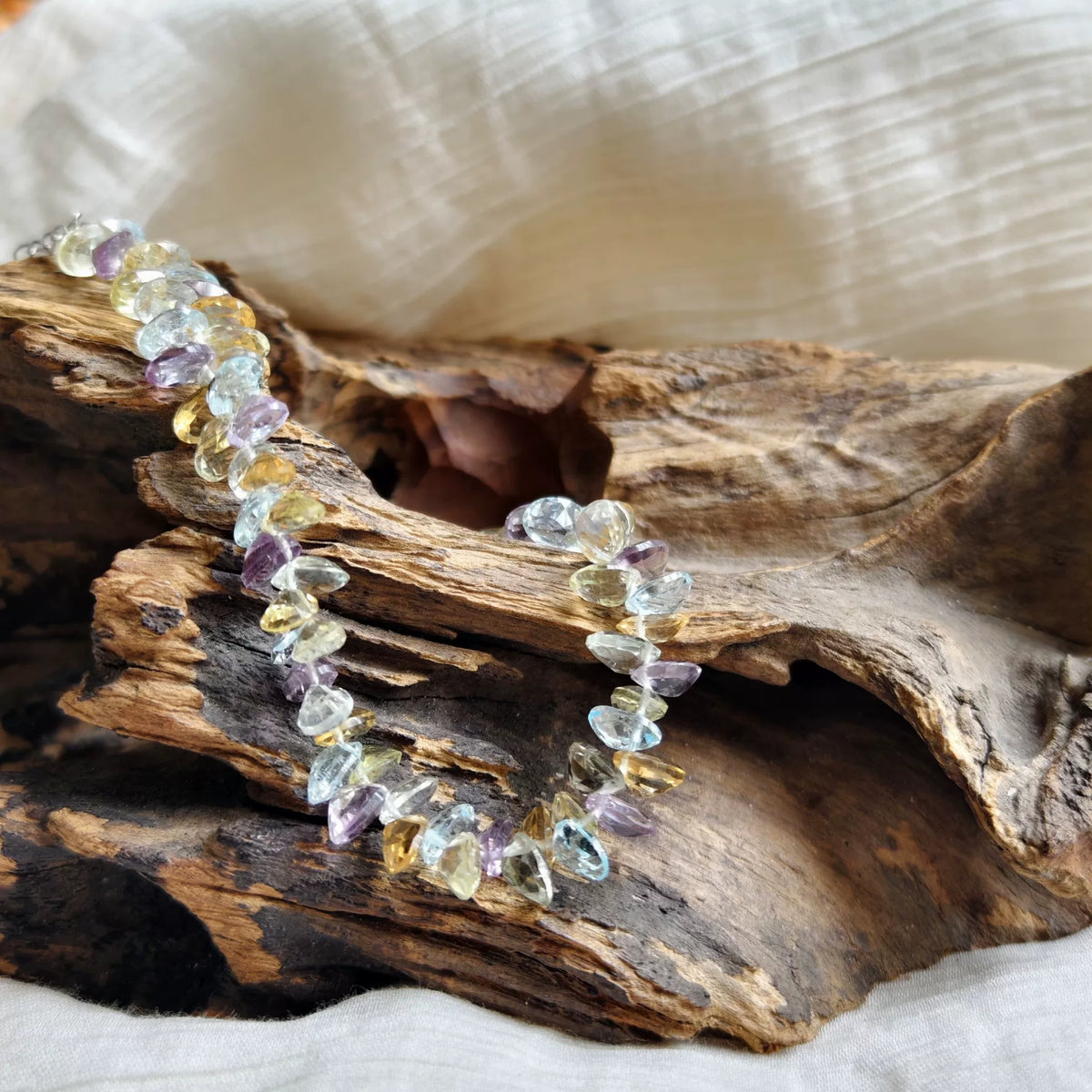 Mehrfarbiges Kristall-Armband mit Weizenähren