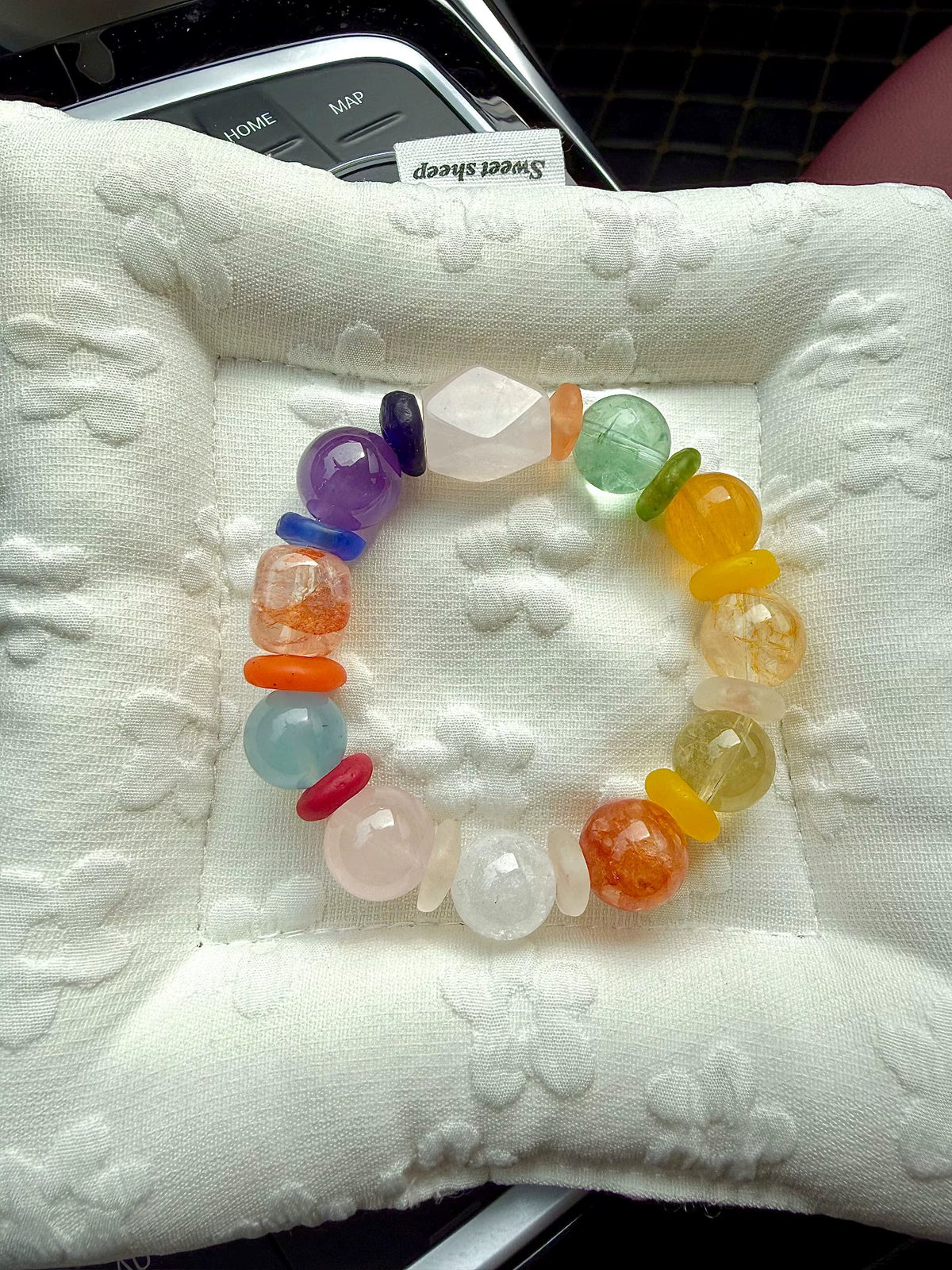 Bracelet en Cristal Multi-Pierres Arc-en-Ciel