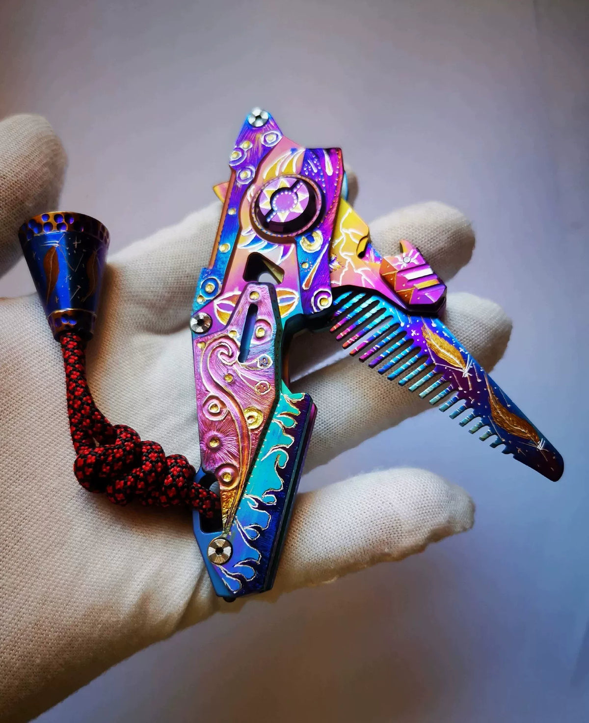 虹色折りたたみ式ユーティリティナイフ セレーテッドブレード