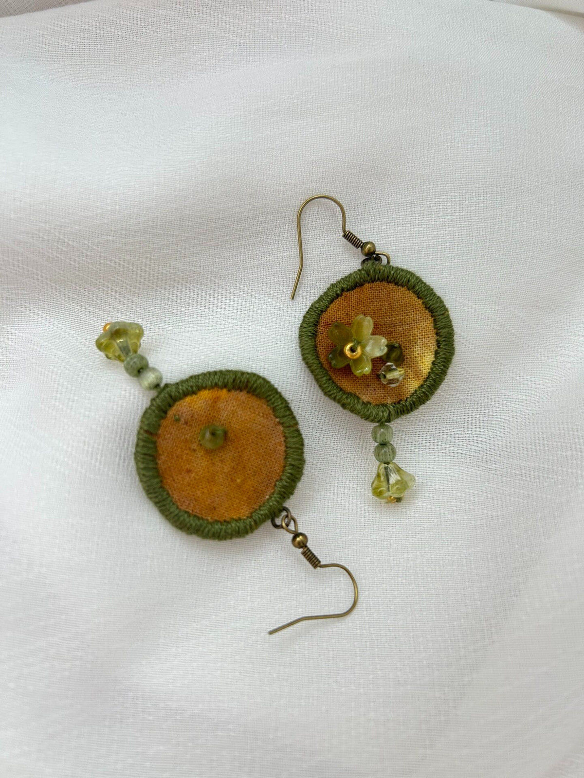 Handcrafted Fabric Earrings with Nature Inspired Design