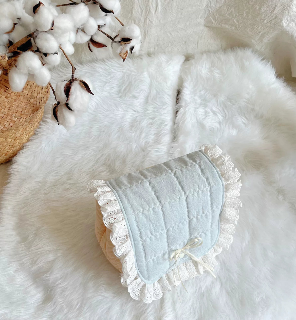 Quilted Camera and Cosmetic Pouch Korean Fabric