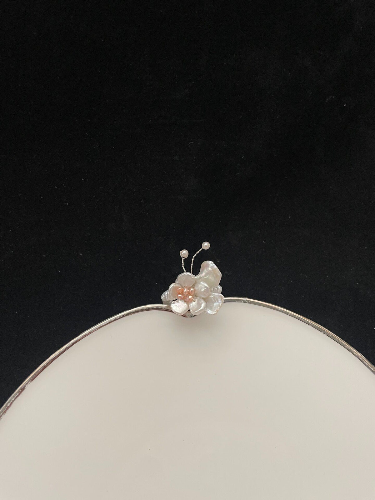 Natural Pearl Butterfly Flower Ring