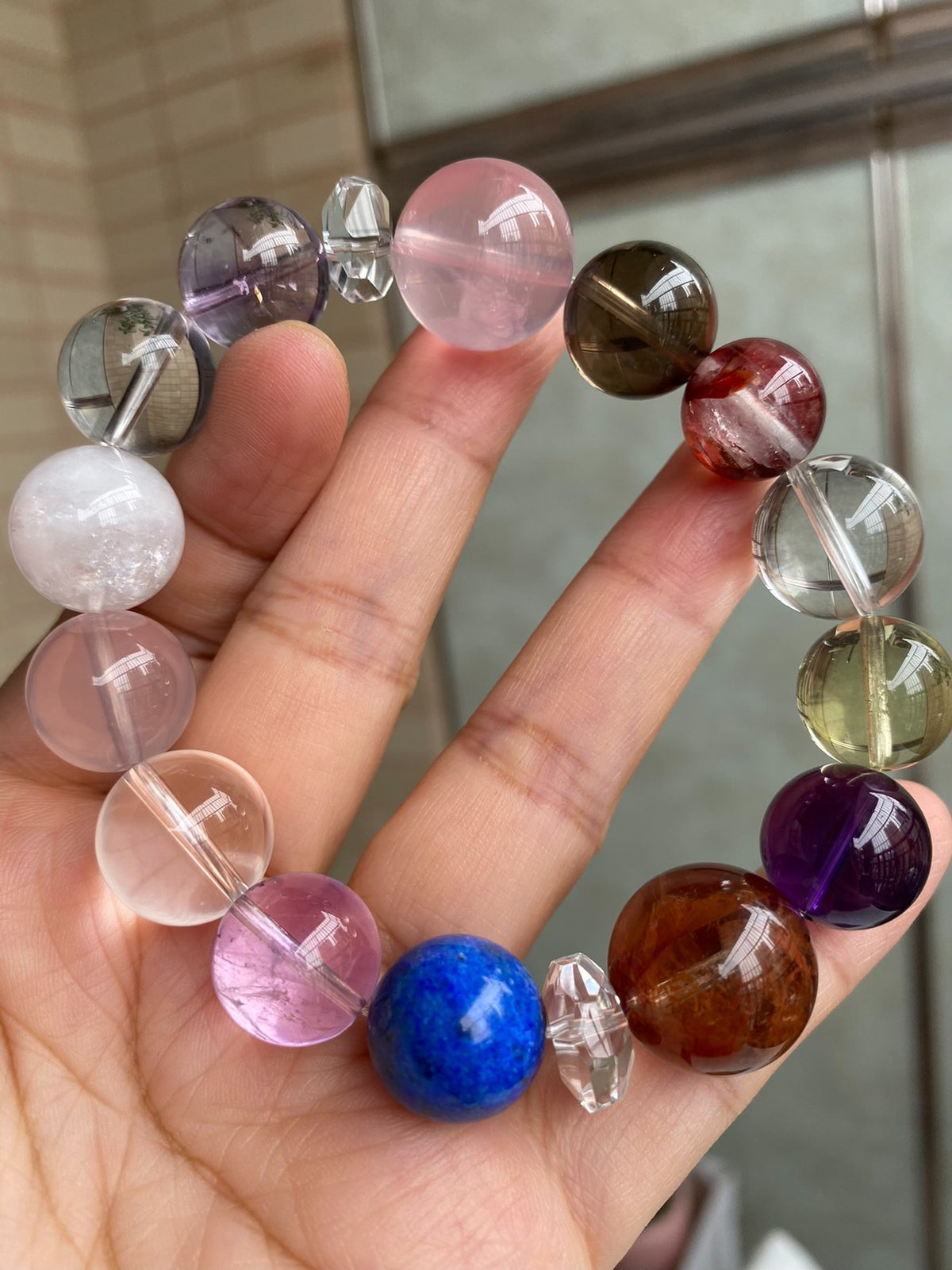 Multi-Gemstone Crystal Bracelet Rose Quartz