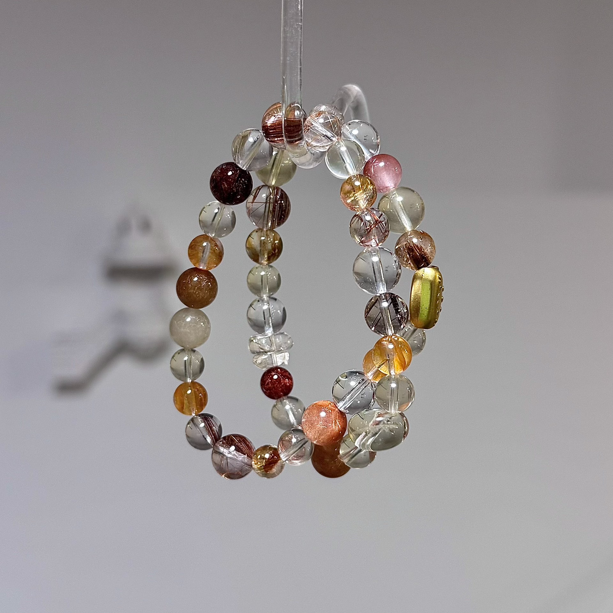 Double-Row Citrine Crystal Wrap Bracelet