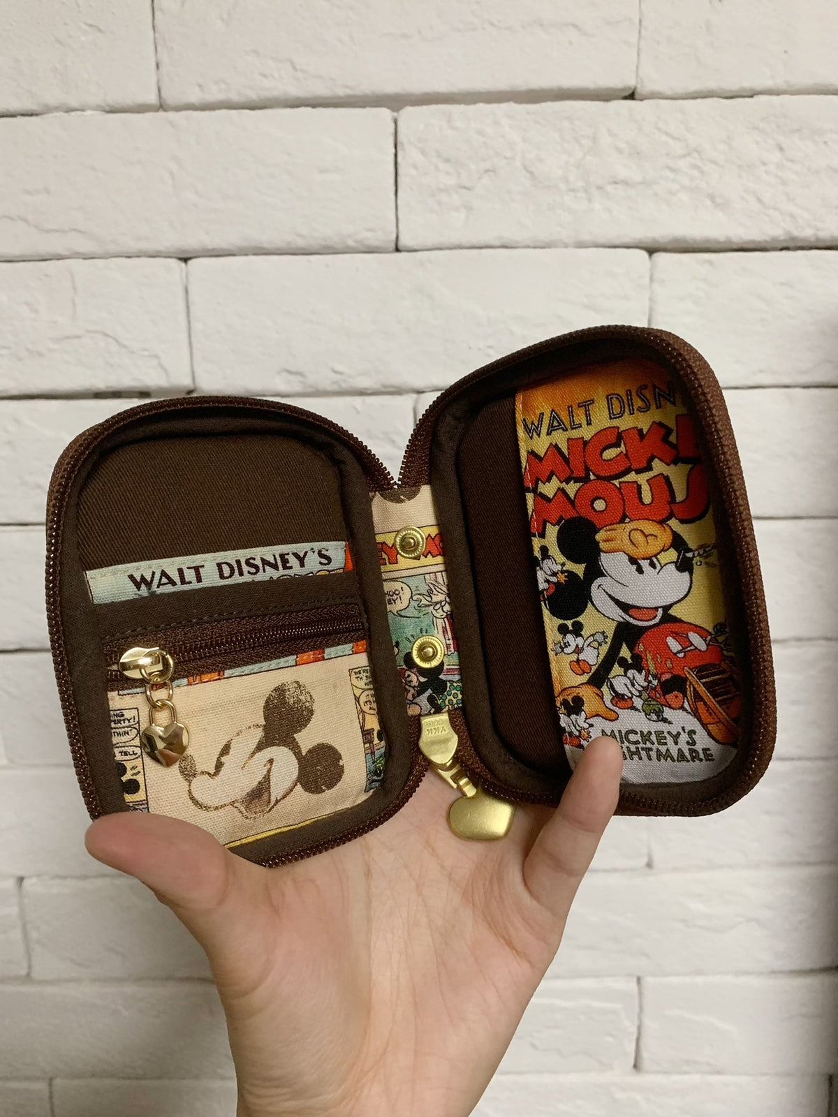 Vintage Disney Mickey Mouse Canvas Zipper Pouch