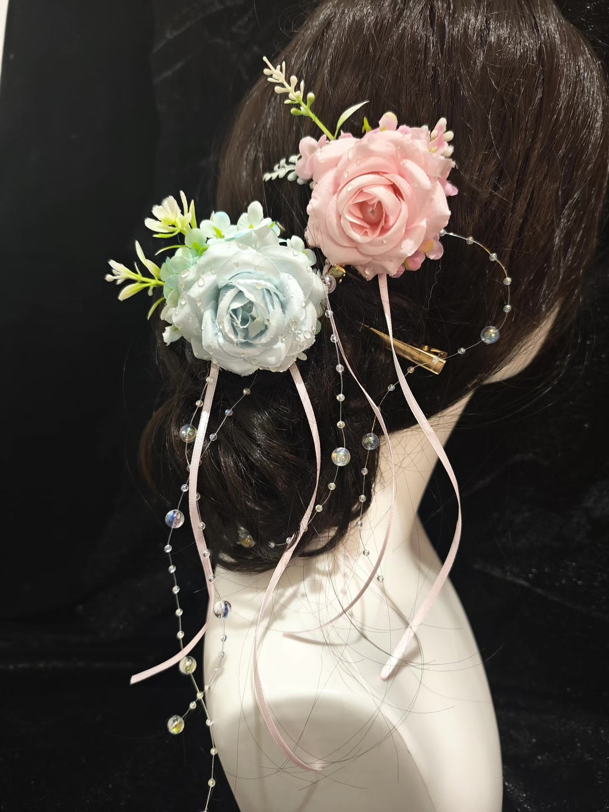 Handcrafted Floral Lace Beaded Hair Clip