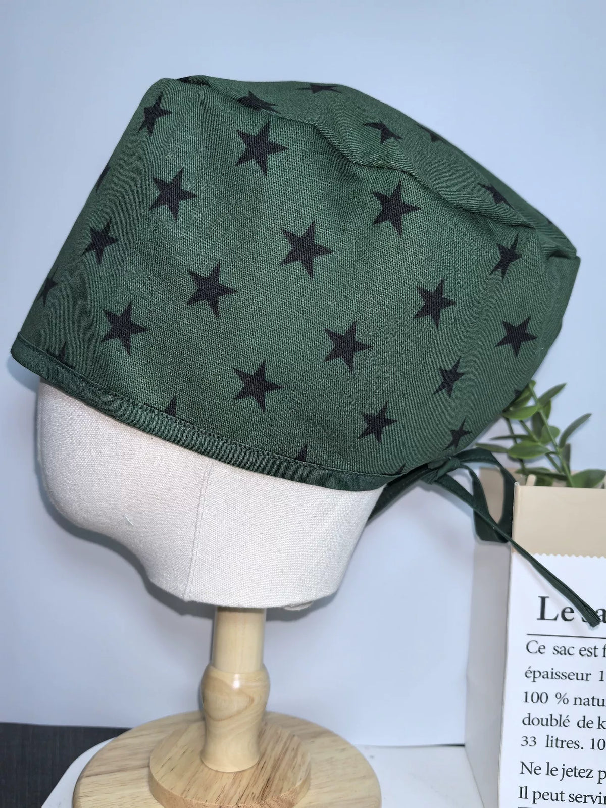 Gorro quirúrgico con estampado de estrellas vintage