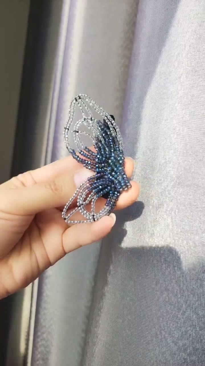 Beaded Butterfly Wing Hair Clip 5 cm