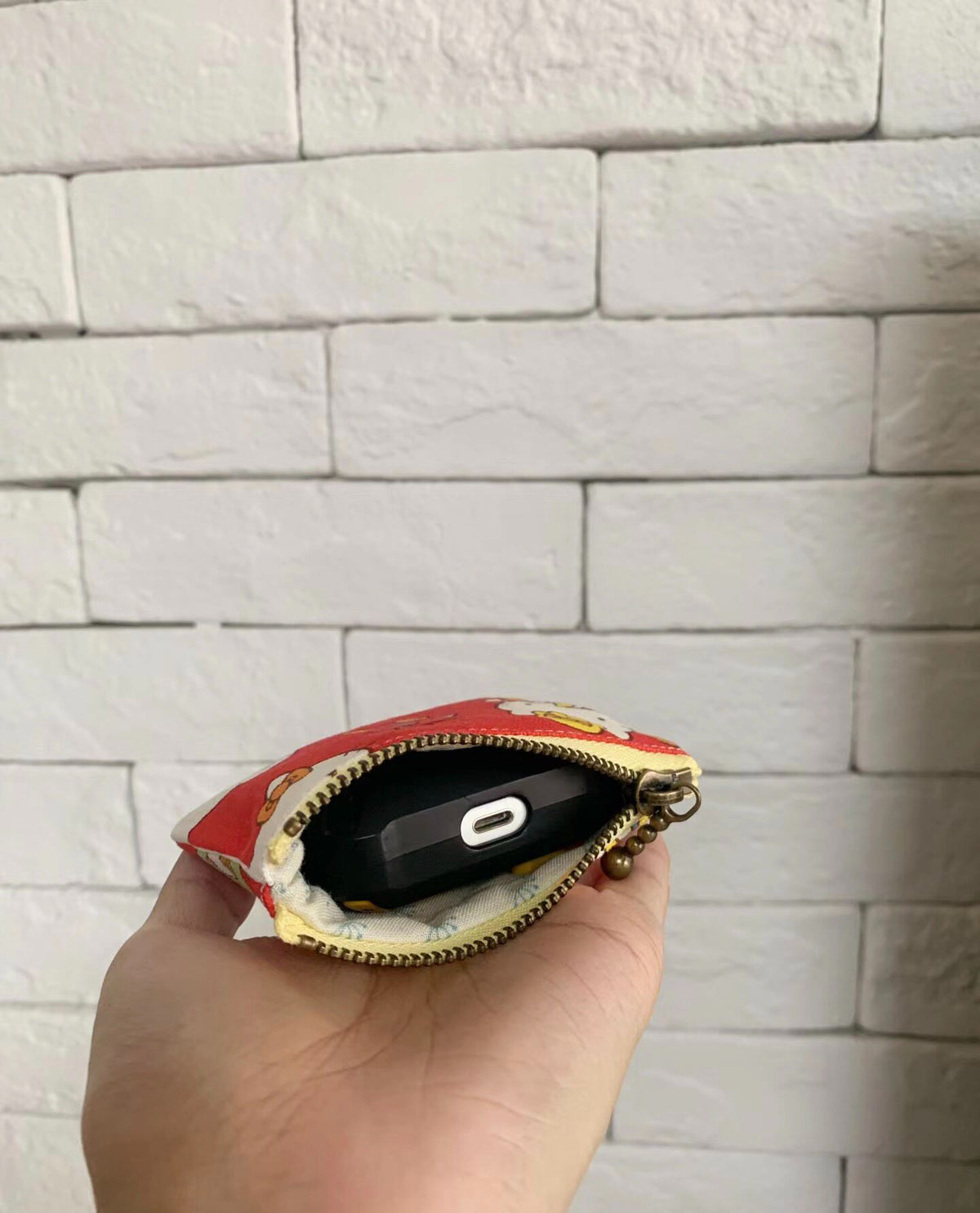 Handmade Zipper Pouch with Hello Kitty Print