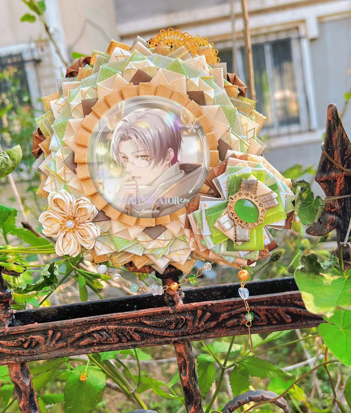 75mm Badge Holder with Layered Ribbon Design
