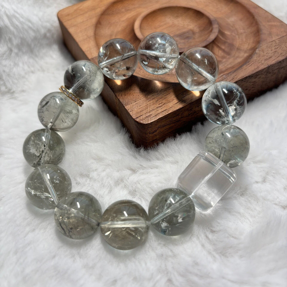 Green Crystal Bracelet 16.5mm Beads