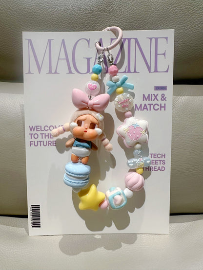 Pop Mart Beach Napping Crying Kid Phone Strap Bag Charm Keychain