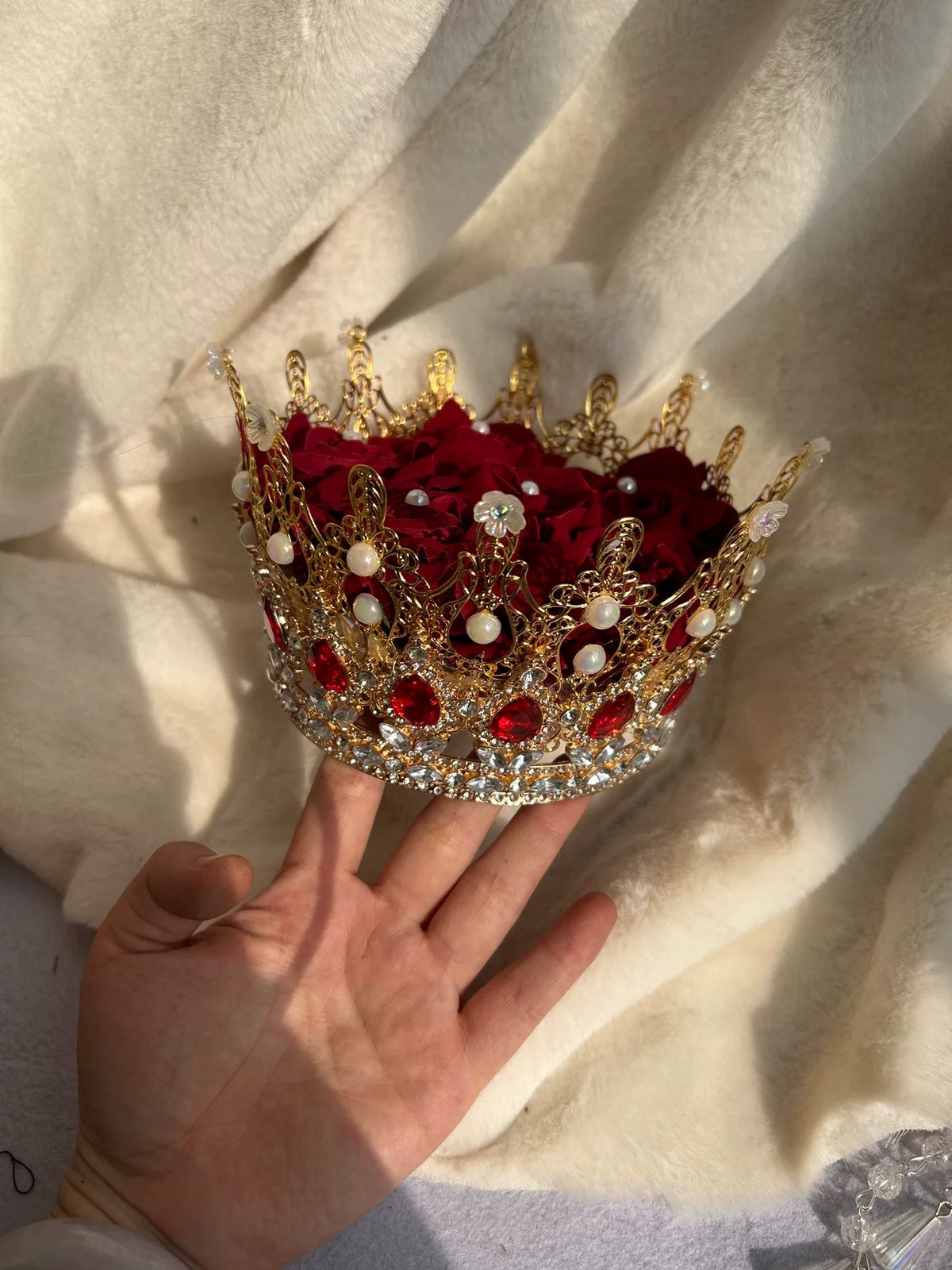 Couronne de cosplay en filigrane ton doré