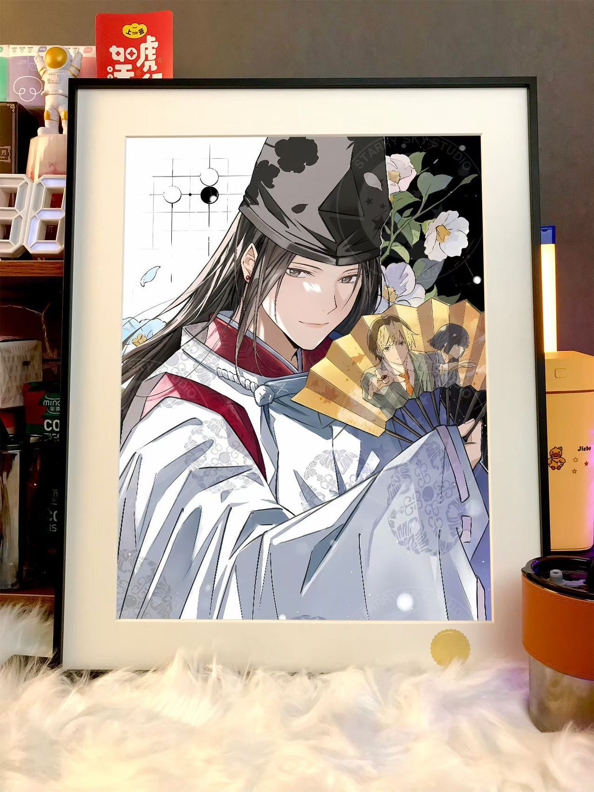 Framed Fujiwara no Sai Anime Art Print